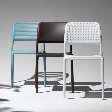 Chaise BORA BISTROT polypro et fibre de verre empilable - Blanc