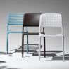 Chaise BORA BISTROT polypro et fibre de verre empilable - Blanc