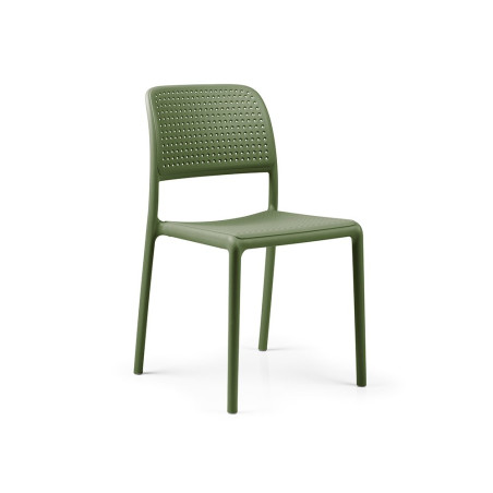 Chaise BORA BISTROT polypro et fibre de verre empilable - Agave