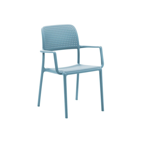 Fauteuil BORA polypro et fibre de verre empilable - Céleste
