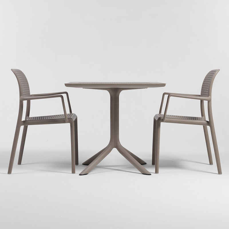 Fauteuil BORA polypro et fibre de verre empilable - Tortora