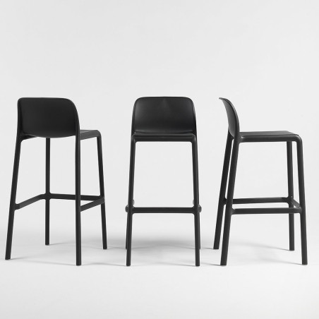 Tabouret FARO polypro et fibre de verre empilable - Anthracite