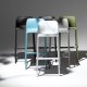 Tabouret FARO polypro et fibre de verre empilable - Céleste