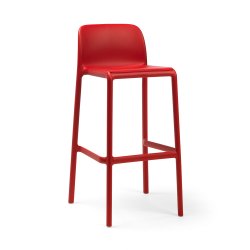 Tabouret FARO polypro et fibre de verre empilable - Rouge