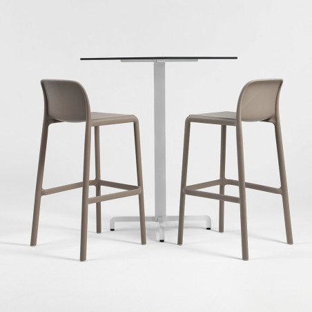 Tabouret FARO polypro et fibre de verre empilable - Tortora