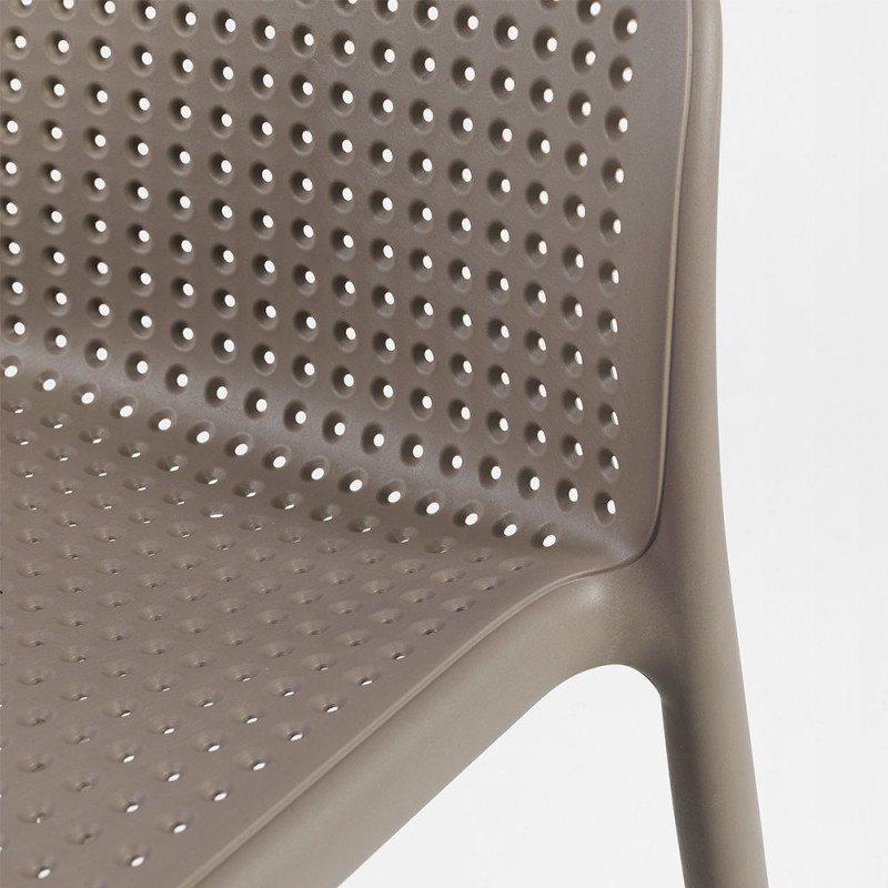 Tabouret LIDO polypro et fibre de verre empilable - Tortora
