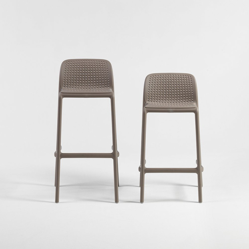Tabouret LIDO polypro et fibre de verre empilable - Tortora