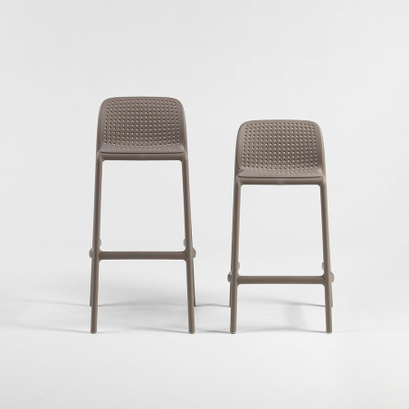 Tabouret LIDO polypro et fibre de verre empilable - Tortora