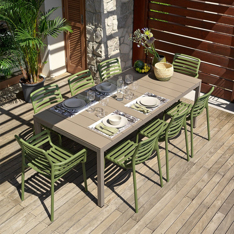Chaise DOGA en fibre de verre empilable - Agave