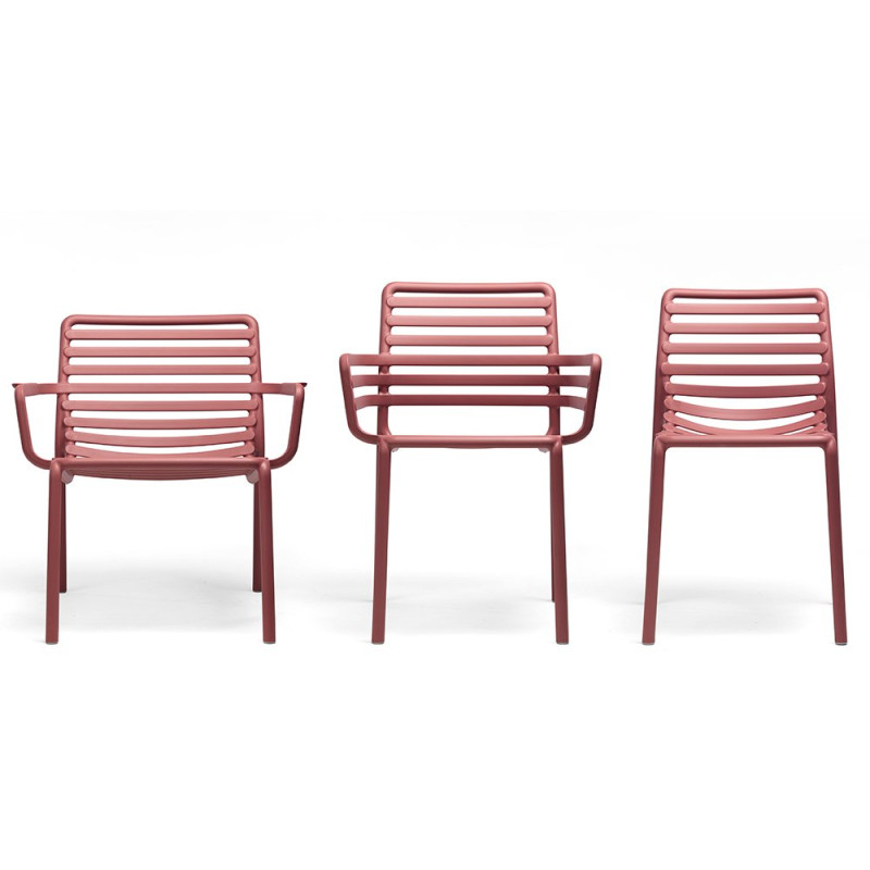 Chaise DOGA en fibre de verre empilable - Marsala
