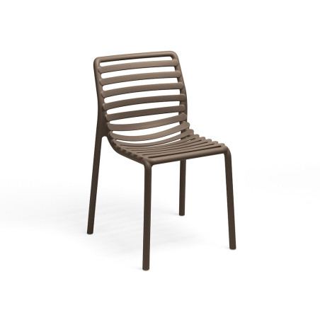 Chaise DOGA en fibre de verre empilable - Tabac