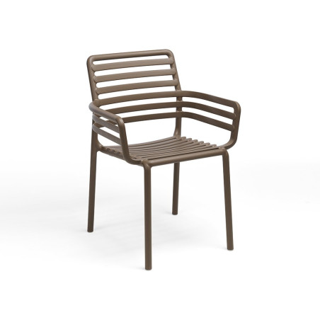 Fauteuil DOGA en fibre de verre empilable - Tabac