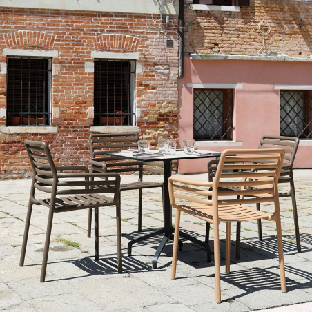 Fauteuil DOGA en fibre de verre empilable - Tabac