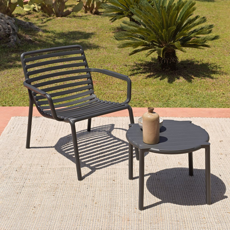 Fauteuil Relax DOGA en fibre de verre empilable - Anthracite