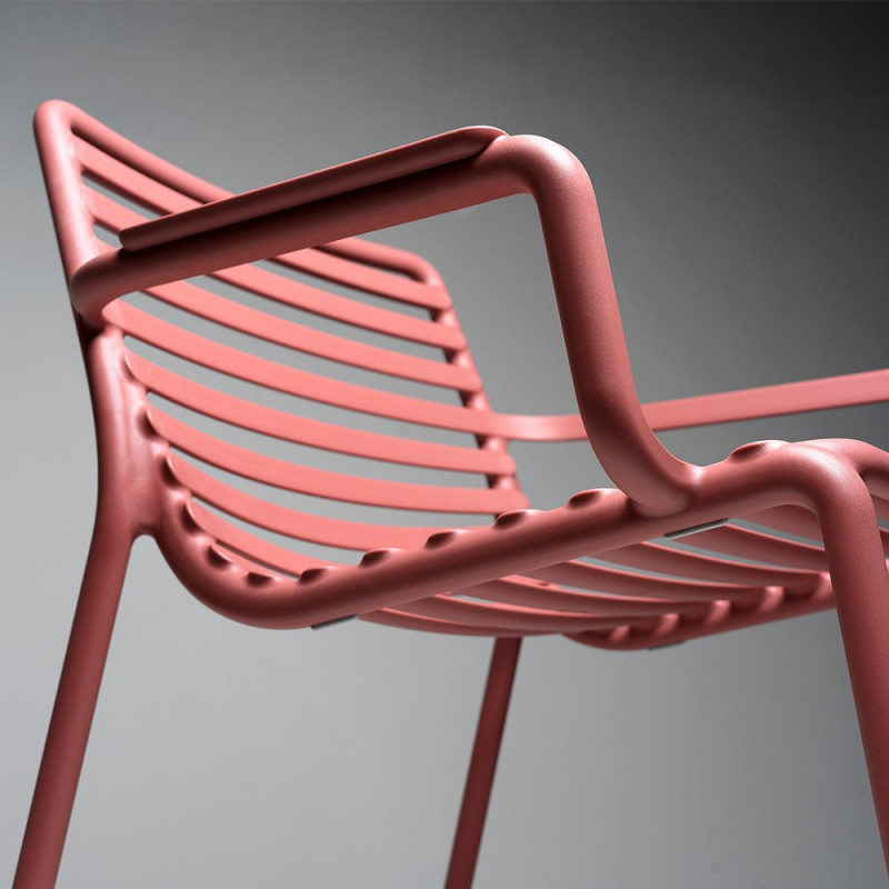 Fauteuil Relax DOGA en fibre de verre empilable - Marsala