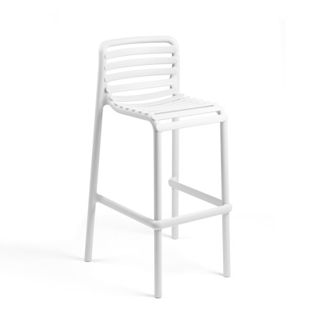 Tabouret DOGA en fibre de verre empilable - Blanc