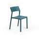 Chaise TRILL BISTROT effet mat en fibre de verre - Bleu Canard