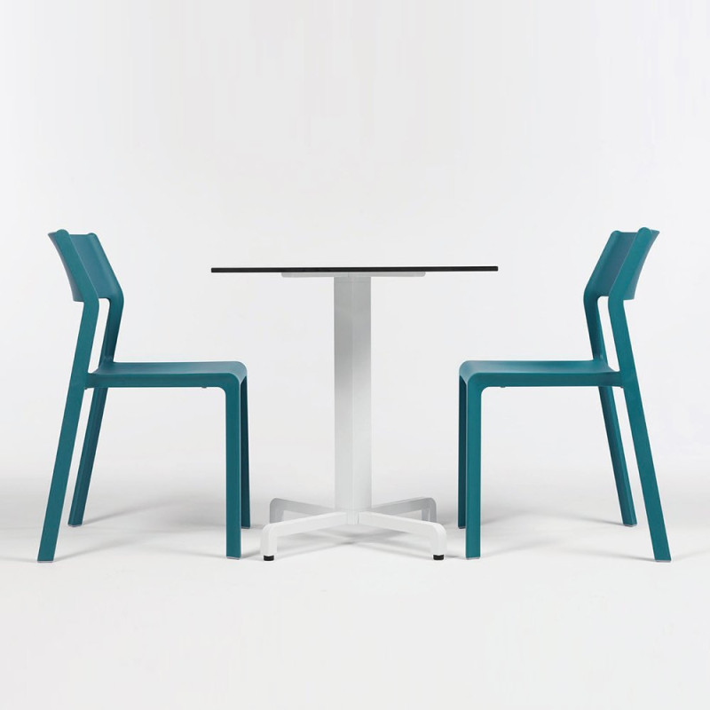 Chaise TRILL BISTROT effet mat en fibre de verre - Bleu Canard
