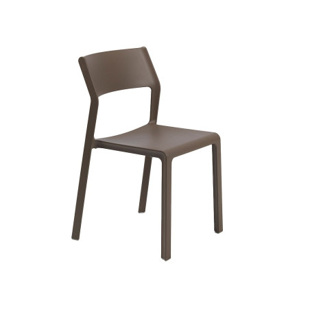Chaise TRILL BISTROT effet mat en fibre de verre - Tabac