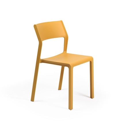 Chaise TRILL BISTROT effet mat en fibre de verre - Moutarde