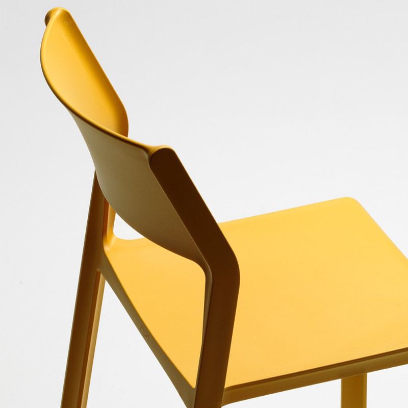 Chaise TRILL BISTROT effet mat en fibre de verre - Moutarde