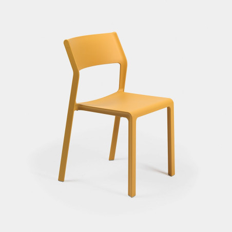 Chaise TRILL BISTROT effet mat en fibre de verre - Moutarde