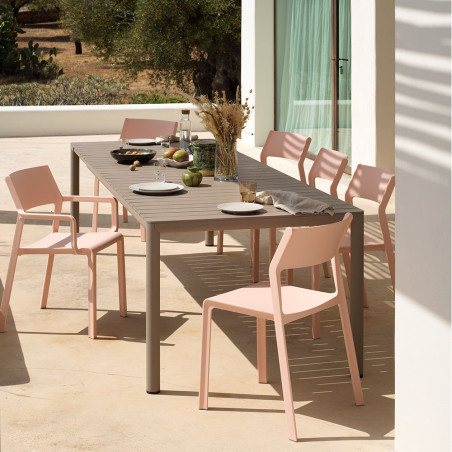 Chaise TRILL BISTROT effet mat en fibre de verre - Rose