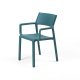 Fauteuil TRILL BISTROT effet mat en fibre de verre - Bleu Canard