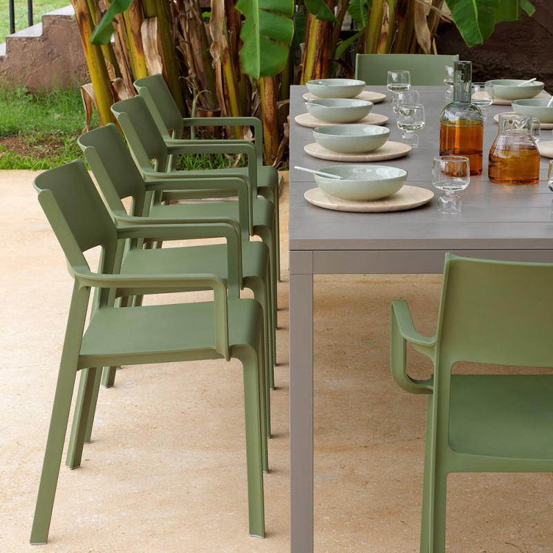 Fauteuil TRILL BISTROT effet mat en fibre de verre - Olive