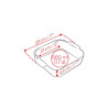 Plat individuel Appolia 66cl carré émail vitrifiée 13x13x4,5 cm col. ardoise