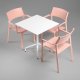 Fauteuil TRILL BISTROT effet mat en fibre de verre - Rose