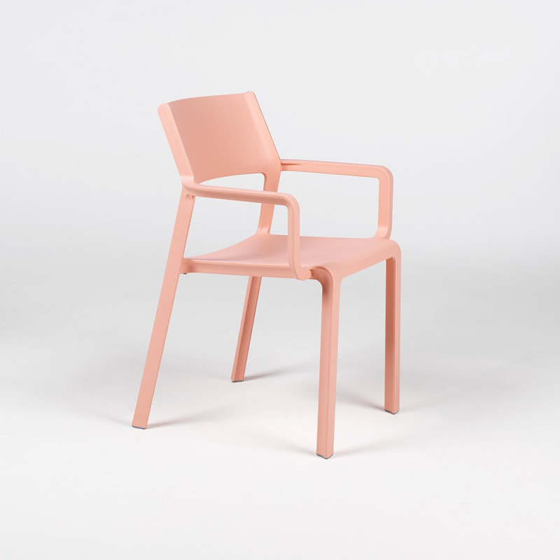 Fauteuil TRILL BISTROT effet mat en fibre de verre - Rose