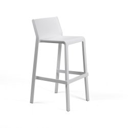 Tabouret TRILL BISTROT effet mat en fibre de verre - Blanc