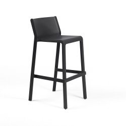 Tabouret TRILL BISTROT effet mat en fibre de verre - Anthracite