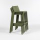 Tabouret TRILL BISTROT effet mat en fibre de verre - Olive