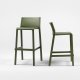 Tabouret TRILL BISTROT effet mat en fibre de verre - Olive