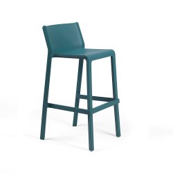 Tabouret TRILL BISTROT effet mat en fibre de verre - Bleu Canard