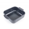 Plat individuel Appolia 66cl carré émail vitrifiée 13x13x4,5 cm col. ardoise