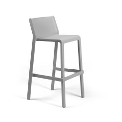 Tabouret TRILL BISTROT effet mat en fibre de verre - Gris Clair