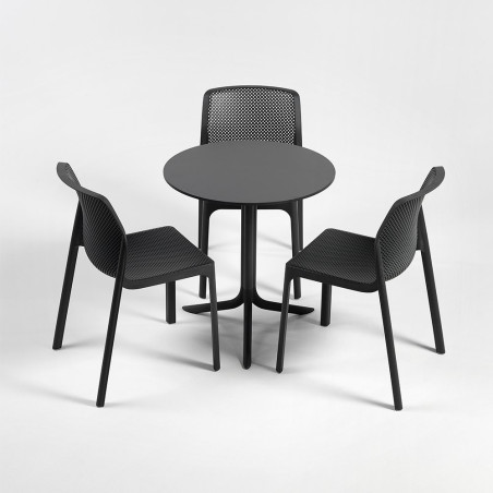 Chaise BIT en fibre de verre effet mat BIT & NET Collection - Anthracite