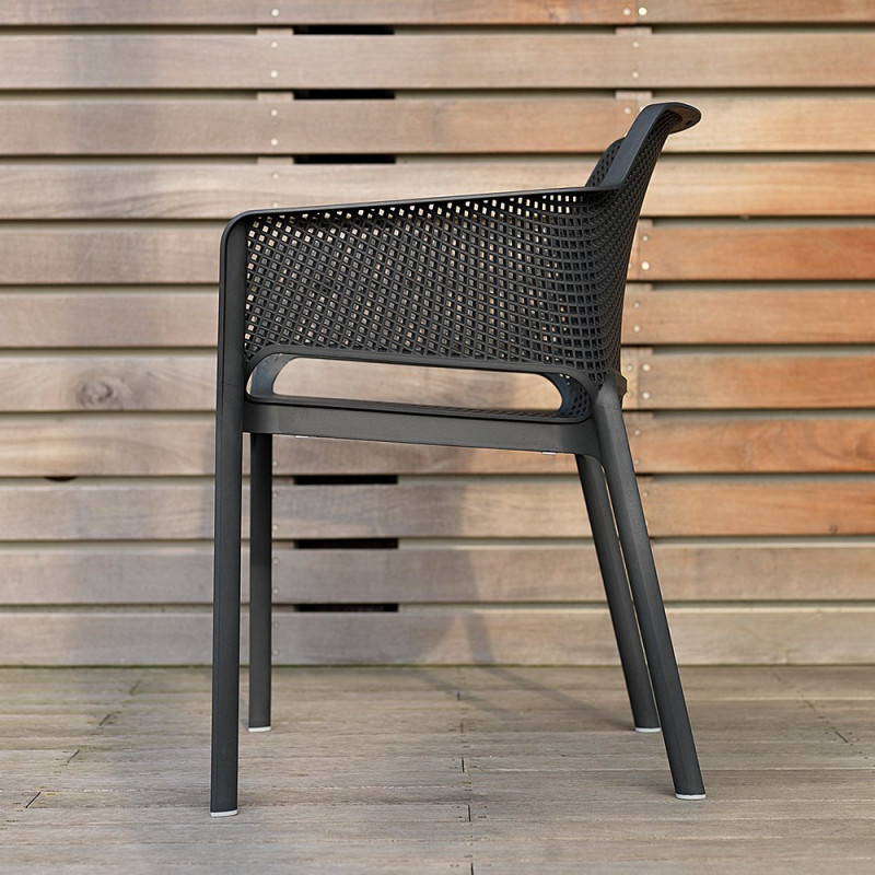 Fauteuil NET en fibre de verre effet mat BIT & NET Collection - Anthracite