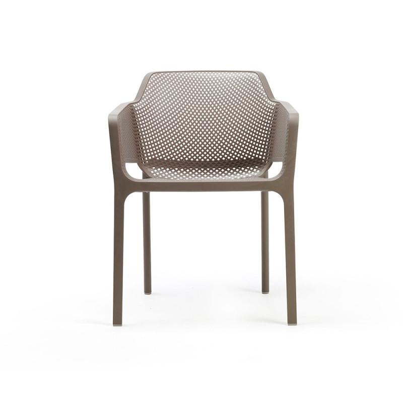 Fauteuil NET en fibre de verre effet mat BIT & NET Collection - Tortora