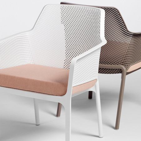 Fauteuil NET RELAX en polypropylène empilable - Blanc