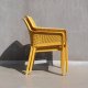 Fauteuil NET RELAX en polypropylène empilable - Moutarde