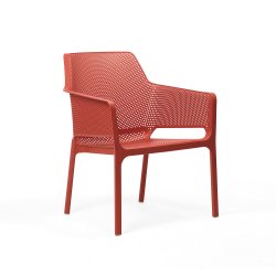 Fauteuil NET RELAX en polypropylène empilable - Corail