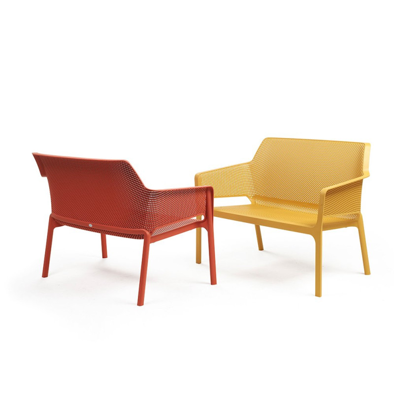 Canapé NET BENCH en polypropylène - Corail