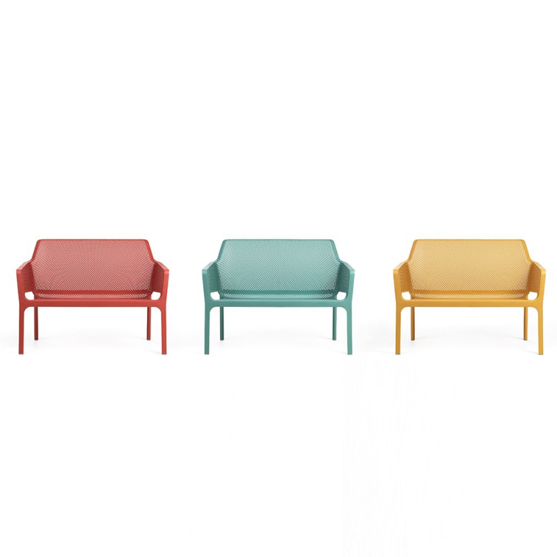 Canapé NET BENCH en polypropylène - Corail