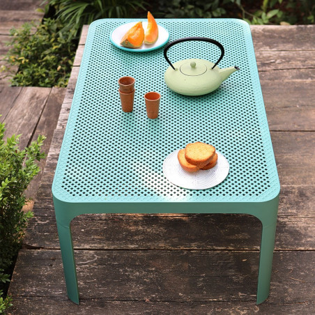 Table  basse NET en polypropylène  empilable - Vert d'eau