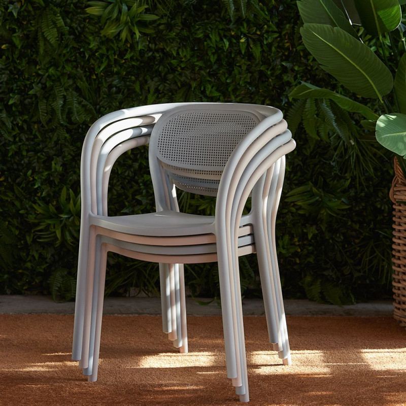 Fauteuil NOON empilable - Bleu Gris