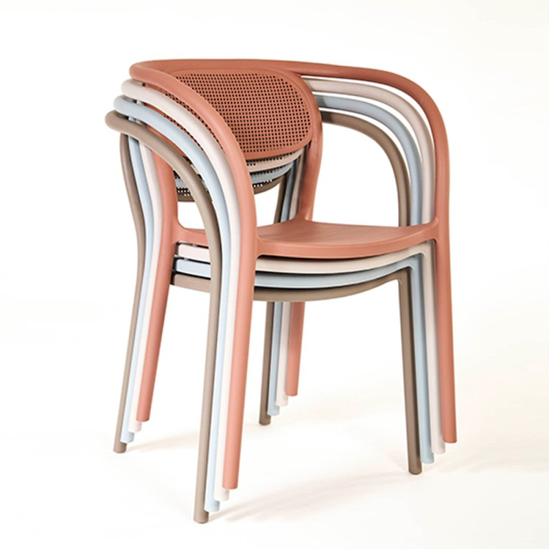 Fauteuil NOON empilable - Bleu Gris